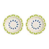 &k amsterdam Folk Kommen Ø 22,5 cm - Blauw - Set van 2 - thumbnail