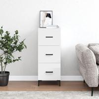 Dressoir 34,5x34x90 cm bewerkt hout hoogglans wit - thumbnail