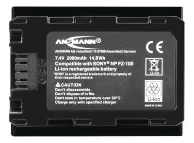 Ansmann A-Son NP FZ-100 Camera-accu Vervangt originele accu NP-FZ100 7.4 V 2000 mAh