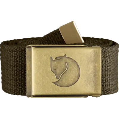 Fjallraven Canvas Brass Belt 4 Cm Riem Dark Olive 1 Size