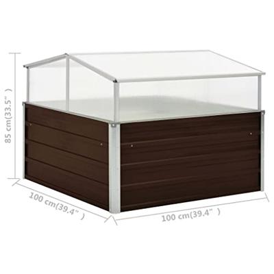 VidaXL Tuinkas 100x100x85 cm gegalvaniseerd staal bruin