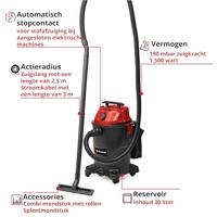 Einhell TC-VC 1930 A 2342490 Nat- en droogzuiger 30 l - thumbnail