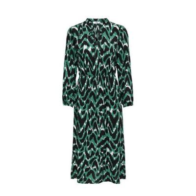 ONLY midi jurk ONLGAGA met all over print groen/zwart