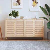 Kastdeuren met lamellen 4 st 69x39,4 cm massief grenenhout - thumbnail