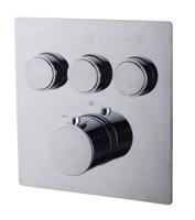 OUTLET Afbouwdeel 3-wegs Wiesbaden Caral Klik Thermostatisch Chroom - thumbnail