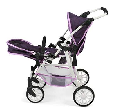 Tweeling Poppenwagen Twinny - Stars Lila