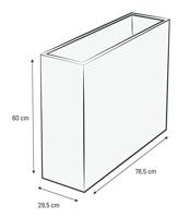EDA Volcania Loft L wandplantenbak - 46 liter - Binnen/buiten - Steenlook - 78,5 x 29,5 x 60 cm - Antracietgrijs - thumbnail