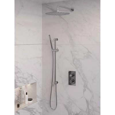 Inbouw Regendouche Set Brauer Chrome Edition Gebogen Wanduitloop Ronde Hoofddouche 30 cm Met Glijstang Brauer