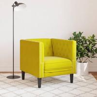 Fauteuil Chesterfield-stijl fluweel geel - thumbnail
