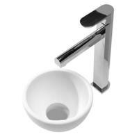 BWS Opzetfontein Solid Surface Rond 20x20x11 cm Mat Wit - thumbnail