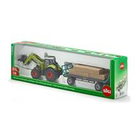 Siku 1946 Tractor met balen grijper en trailer voor ronde balen 1:50 - thumbnail