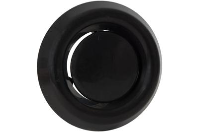 Luchtventiel kunststof zwart - afvoer - Ø125mm