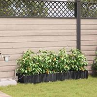 Tuin Bloempot 4 pcs Zwart Staal - thumbnail