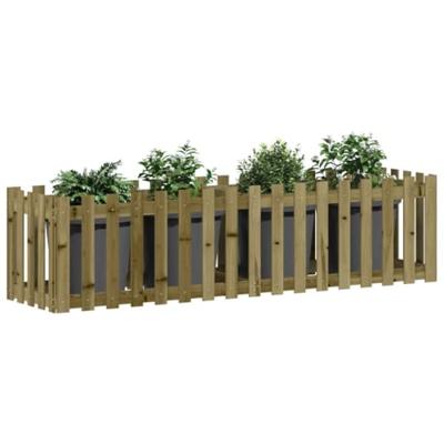 Plantenbak verhoogd hekontwerp 200x50x50 cm gempregneerd hout Plantenbak verhoogd hekontwerp 200x50x50 cm gempregneerd hout