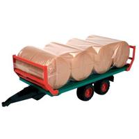bruder Balentransport aanhanger met 8 ronde balen modelvoertuig - thumbnail