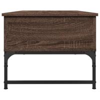 Salontafel 100x50x40 cm bewerkt hout en metaal bruin eikenkleur - thumbnail