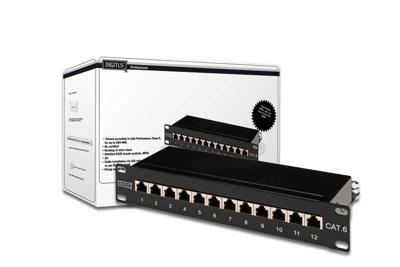 Digitus DN-91612S 12 poorten Netwerkpatchpaneel 254 mm (10) CAT 6 1 HE Meerdere kleuren Ingericht
