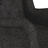 Fauteuil met massief rubberwood schommelpoten stof zwart - thumbnail