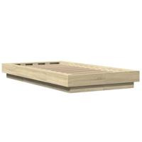 Bedframe met LED-verlichting sonoma eikenkleurig 75x190 cm - thumbnail