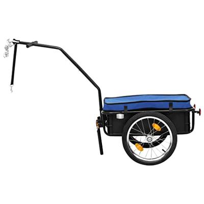 VidaXL Fietstrailer/trekwagen 155x60x83 cm staal blauw