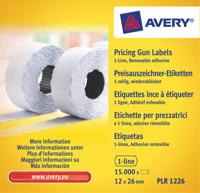 Avery-Zweckform Prijslabels PLR1226 Weer verwijderbaar Breedte etiket: 26 mm Hoogte etiket: 12 mm Wit 15000 stuk(s) - thumbnail