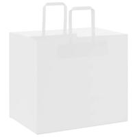 VidaXL Papieren zakken 50 st met hengsels 32x22x28 cm wit - thumbnail