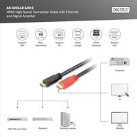 Digitus AK-330118-100-S HDMI-kabel HDMI Aansluitkabel HDMI-A-stekker, HDMI-A-stekker 10.00 m Zwart 4K UHD, Audio Return Channel (ARC), Vergulde steekcontacten - thumbnail