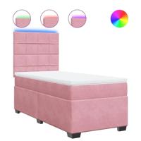 Boxspring met matras fluweel roze 80x200 cm - thumbnail