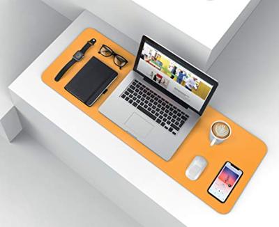 Sigel SI-SA601 Onderlegger Oprolbaar Geel-grijs, 800x300x2mm Imitatieleer, Dubbelzijdig