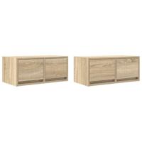 Tv-meubelen 2 st 60x31x25,5 cm bewerkt hout sonoma eikenkleurig - thumbnail