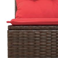 6-delige Loungeset met kussens poly rattan bruin - thumbnail