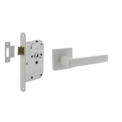 Set loopslot wit met deurkruk Hera op rozet 55x55mm wit