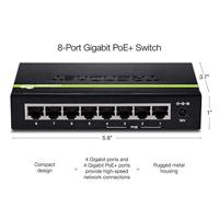 TPE TG44g - Switch - 4 x 101001000 (PoE+) + 4 x 101001000 (PoE+) - desktop - PoE+ - thumbnail