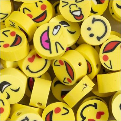 Creativ Company Figuurkralen, emoji, d 10 mm, gatgrootte 1,5 mm, 200 stuk/ 1 doos