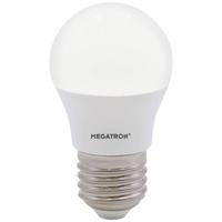 Megatron MT65004 LED-lamp Energielabel F (A - G) E27 Kogel 5.5 W Neutraalwit (Ø x l) 45 mm x 78 mm 1 stuk(s) - thumbnail