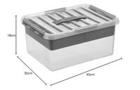 Sunware Q-line opbergbox met inzet 15L transp./metaal - thumbnail