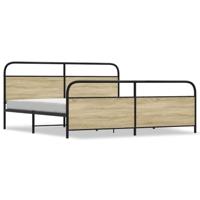 Bedframe zonder matras metaal sonoma eikenkleurig 180x200 cm - thumbnail