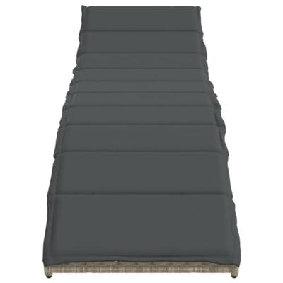 Ligbedden 2 st met tafel poly rattan lichtgrijs - thumbnail
