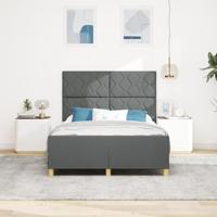 Bedframe met hoofdeinde Donkergrijs 140 x 190 cm Stof - thumbnail