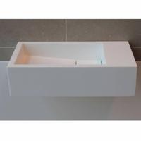 Fontein Luca Sanitair 35x18x9cm Solid Surface Zonder Kraangat Links Of Rechts Mat Wit - thumbnail