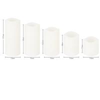 5 x LED waskaarsen flikkerend warm wit met afstandsbediening & timer - thumbnail