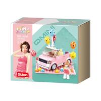 Sluban Qmini roze cabriolet : 245 stuks (m38-b1086) - thumbnail