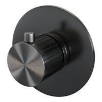 Brauer Stripe losse inbouwthermostaat met in- en afbouwdelen gunmetal geborsteld PVD - thumbnail