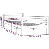 Bedframe massief grenenhout 90x200 cm - thumbnail