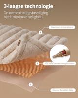Duux Yentl Overblanket Stripped Rabbit Faux Fur (200 x 200) Elektrische deken Grijs - thumbnail