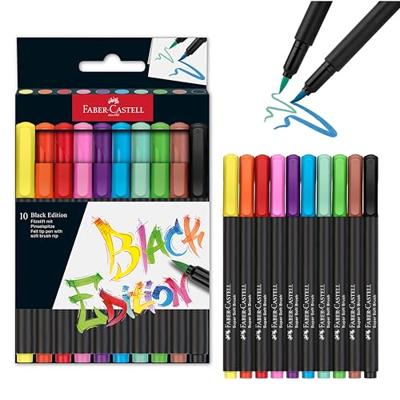 Faber Castell FC-116451 Black Edition Brushpennen 10 Stuks