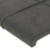 Hoofdbord met randen 83x23x118/128 cm fluweel donkergrijs - thumbnail