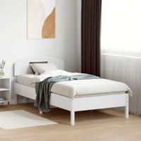 Bedframe zonder matras massief grenenhout wit 75x190 cm - thumbnail