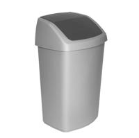 Afvalbak curver swing 50 liter zilver - thumbnail