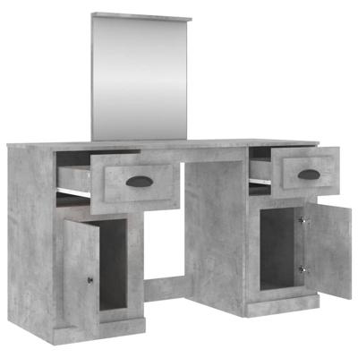 Kaptafel met spiegel 130x50x132,5 cm betongrijs